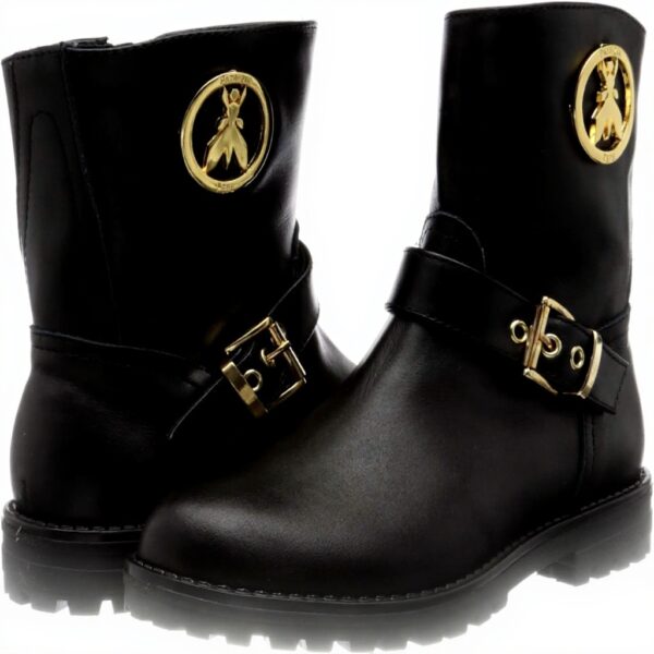 Bottes fille Patrizia Pepe cuir respirant fermeture zippée