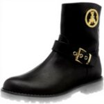 Bottes fille Patrizia Pepe cuir respirant fermeture zippée