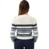 Pull femme PATRIZIA PEPE col rond crème rayé bleu boutons