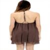 Robe courte marron femme PATRIZIA PEPE viscose col halter
