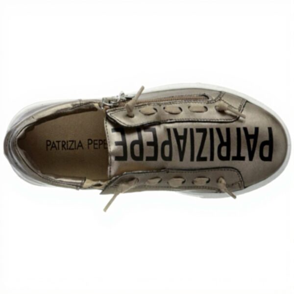 Baskets Patrizia Pepe Alicia 90 talon animalier fille blanc