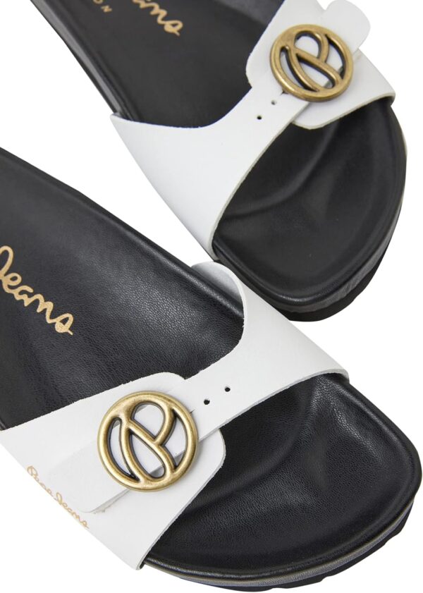 Pepe Jeans Sandales Femme Blanc Plates Anatomiques Liège-5