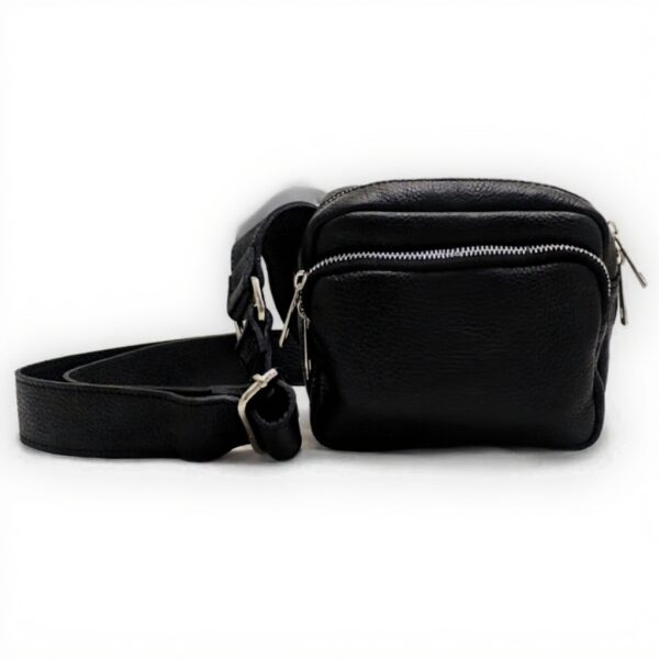 Sac bandoulière cuir Italie Pretty Nana ROBY T-2005 Noir