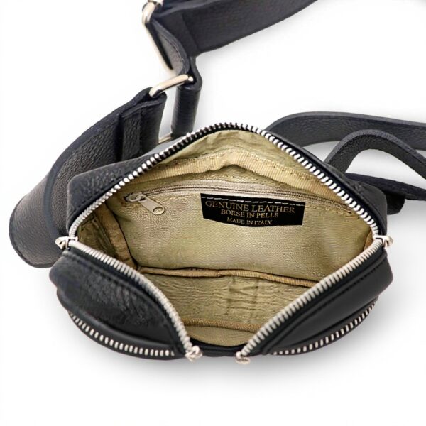 Sac bandoulière cuir Italie Pretty Nana ROBY T-2005 Noir