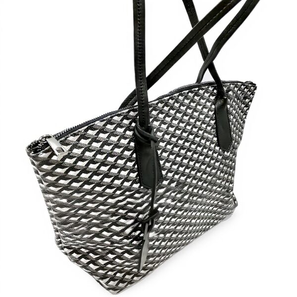 Sac Carolina cuir Italie femme design géométrique noir