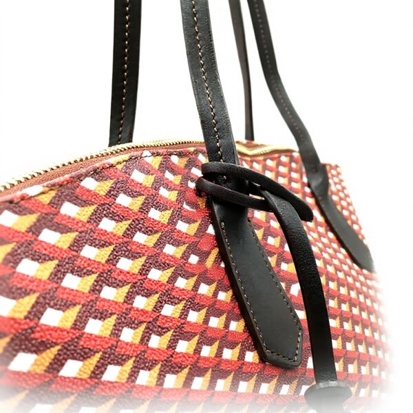 Sac Carolina cuir Italie femme design géométrique rouge