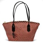 Sac Carolina cuir Italie femme design géométrique rouge
