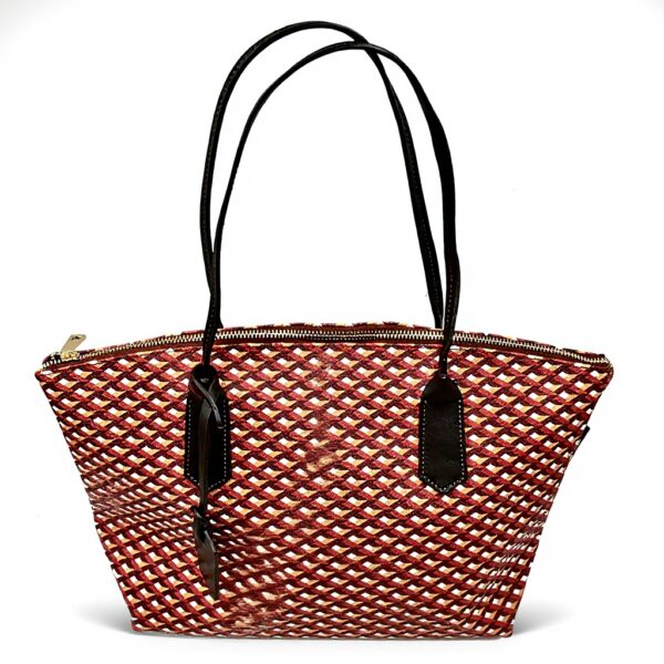 Sac Carolina cuir Italie femme design géométrique rouge