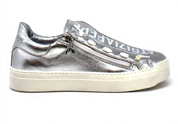 Baskets Patrizia Pepe Enfant Argenté Cuir PPJ10