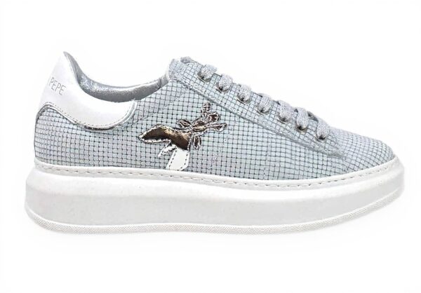 Baskets Patrizia Pepe Enfant Gris Cuir PPJ51