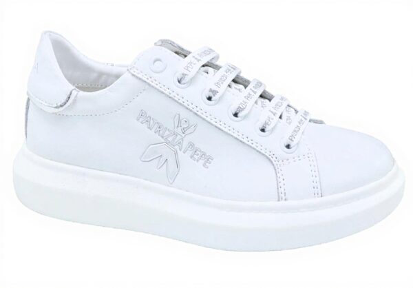 Baskets Patrizia Pepe Fille Cuir Véritable Blanc Tendance