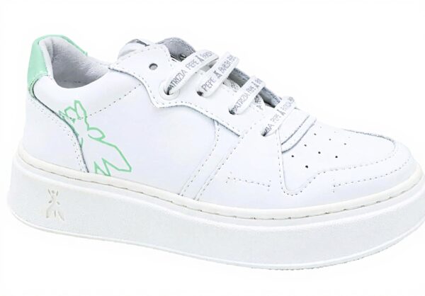 Baskets Patrizia Pepe Fille Cuir Veau Blanc Vert