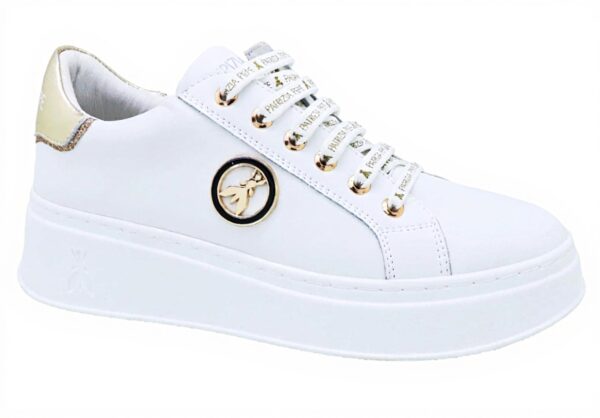 Baskets Patrizia Pepe Fille Cuir Veau Blanc Modèle PJ263.27