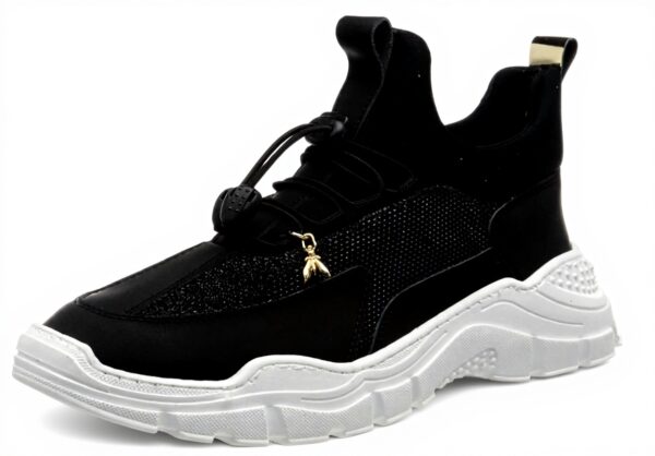 Baskets Patrizia Pepe Fille PPJ540 Cuir Noir Or