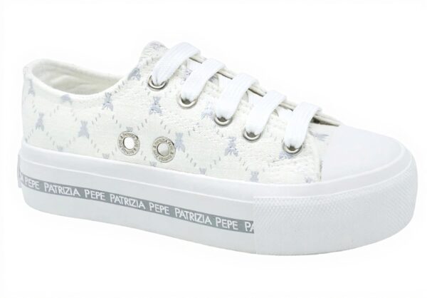 Baskets Patrizia Pepe Fille Blanc Cassé Coton Confortable