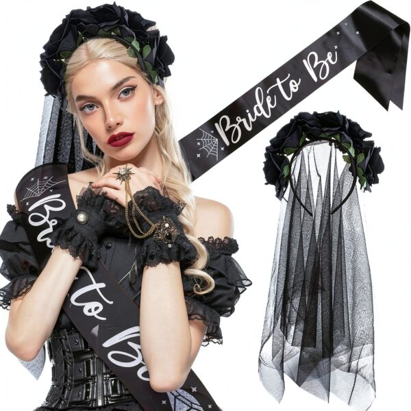 Écharpe Bride or Die JeVenis accessoire fête enterrement vie-6