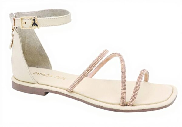 Baskets Patrizia Pepe Fille Cuir Véritable Blanc Taille 38
