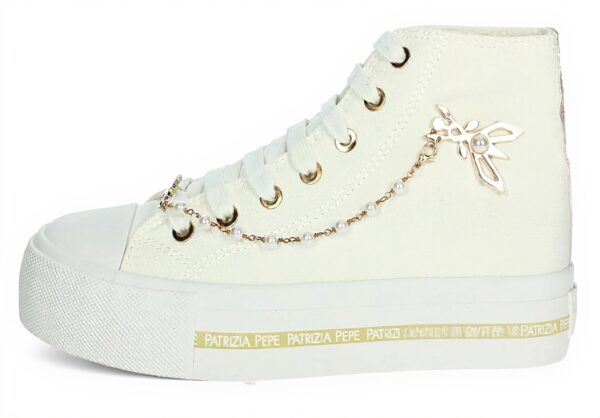 Patrizia Pepe Baskets Fille Cuir Blanc Taille 32