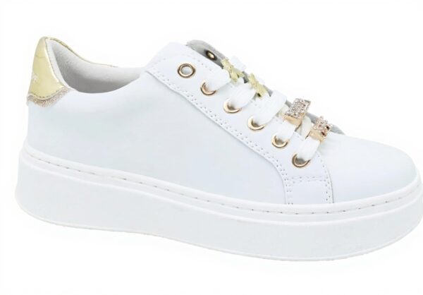 Baskets Patrizia Pepe Fille Cuir Blanc Tendance Mode