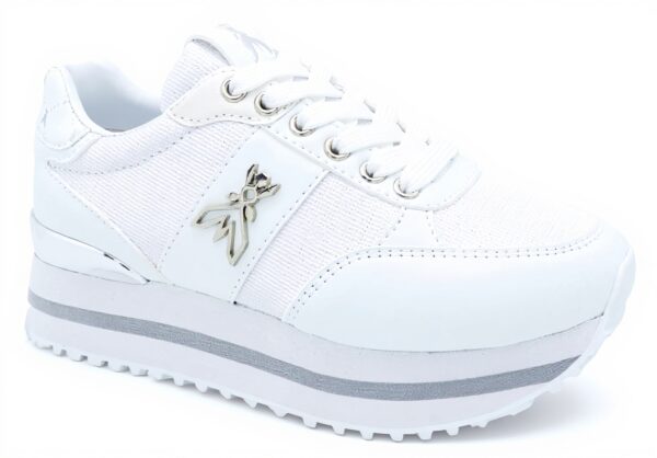 Baskets Patrizia Pepe Fille Cuir Blanc Modèle PJ266.30