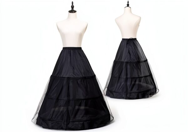 TUKA Design Jupon Crinoline 3 Cerceau Noir M TKB0005-1