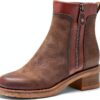 Bottines Marco Tozzi Femme Zippées 2-25064-43 en Cuir Noir et Mocca-0
