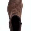 Bottines Marco Tozzi Femme Zippées 2-25064-43 en Cuir Noir et Mocca-1